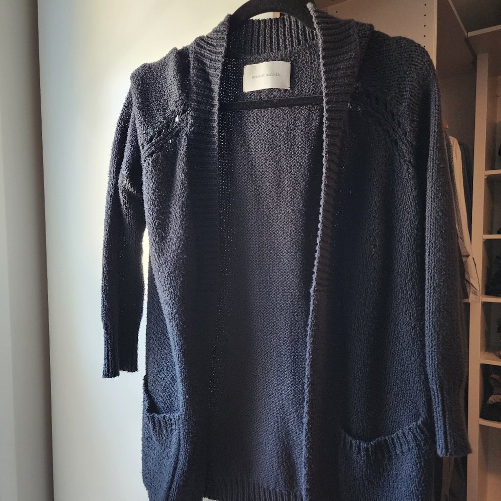 Brochu Walker Cardigan with Elbow Patches NAVY